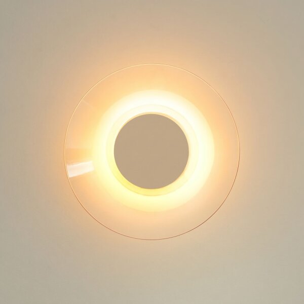 LED Wandleuchte Taupe Transparent Stahl 3000K B:28 cm