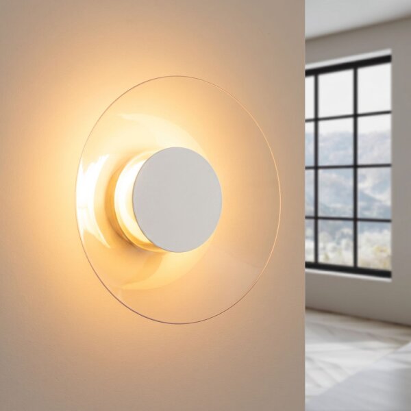 LED Wandleuchte Weiß Plexiglas Stahl 3000K B:28 cm
