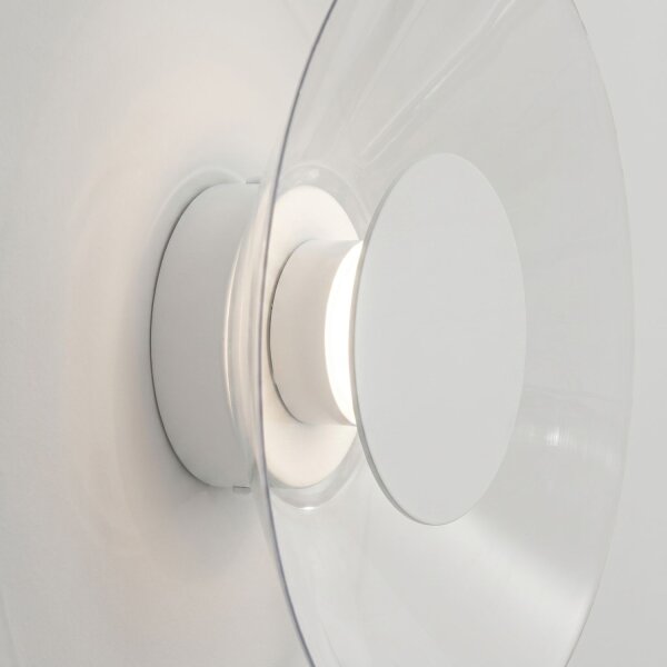 LED Wandleuchte Weiß Plexiglas Stahl 4000K rund B:28 cm