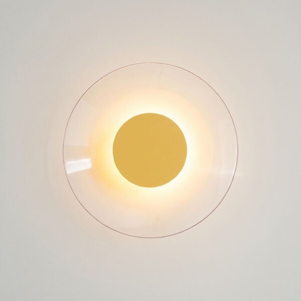 LED Wandleuchte Gelb Plexiglas Stahl 3000K rund B:28 cm