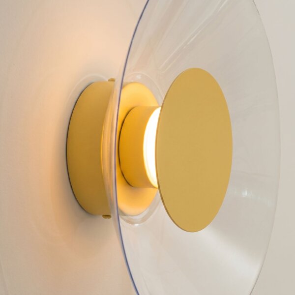LED Wandleuchte Gelb Plexiglas Stahl 3000K rund B:28 cm