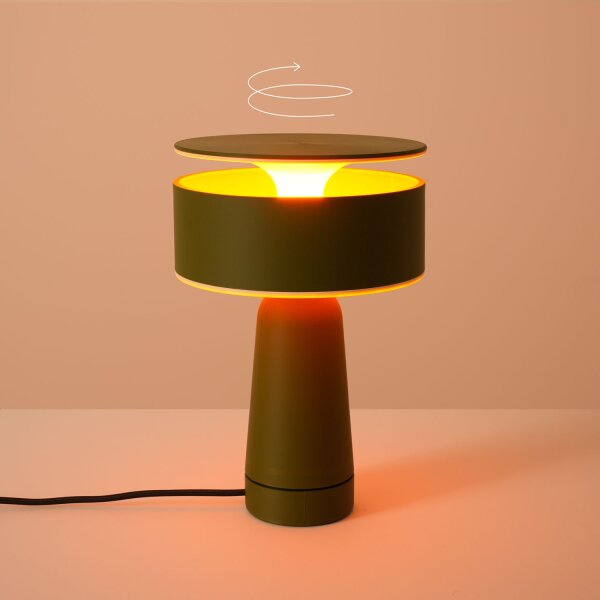 Tischlampe schwenkbar Olivgrün G9 H:28 cm Ø20 cm Modern