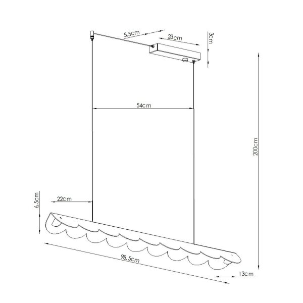 LED Pendelleuchte Azurblau Aluminium 3000K L:98,5 cm