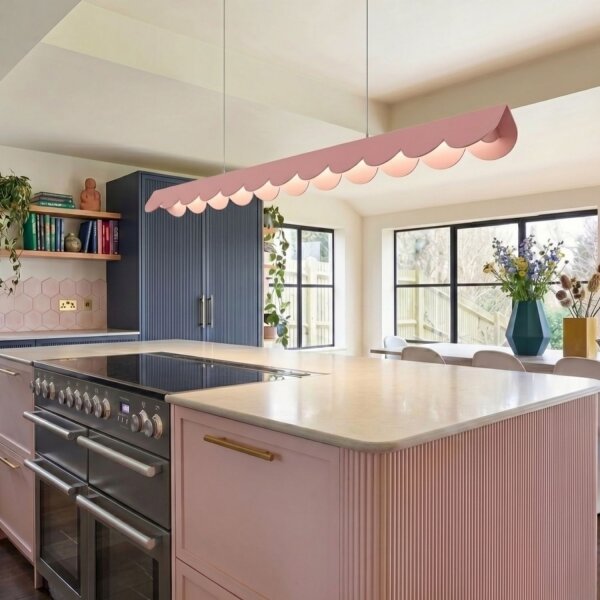 LED Pendelleuchte Pink Alu 3000K warmweiß L:98,5 cm