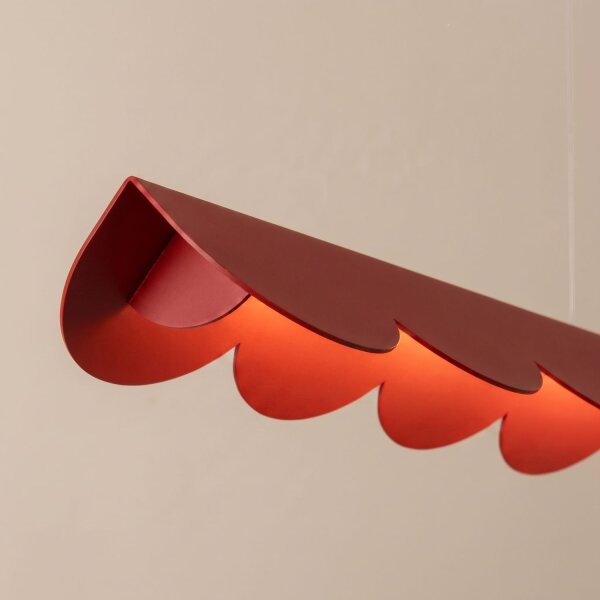 LED Pendelleuchte Alu Rot 3000K warmweiß L:98,5 cm