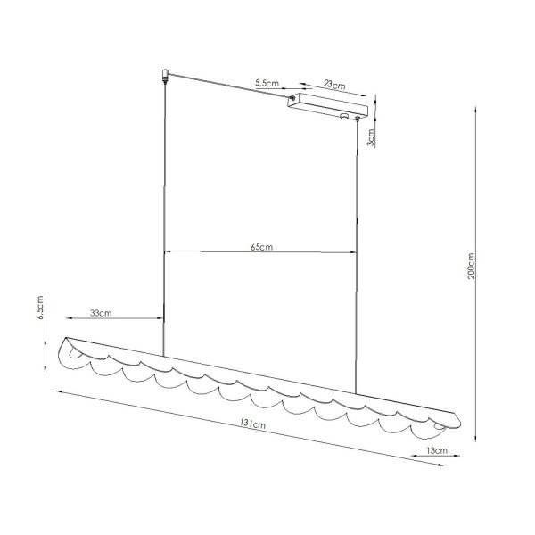 LED Pendelleuchte Azurblau 3000K warmweiß 16W L:131 cm