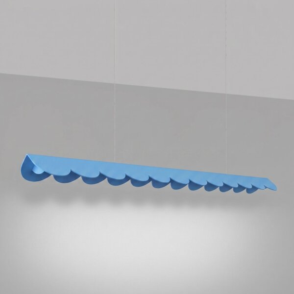 LED Pendelleuchte Azurblau Alu 4000K 16W L:131 cm lang