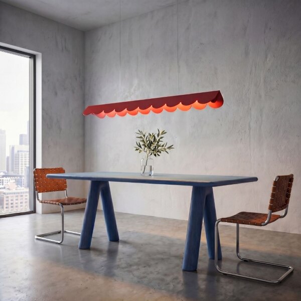 LED Pendelleuchte Rot Aluminium 3000K 16W L:131 cm lang