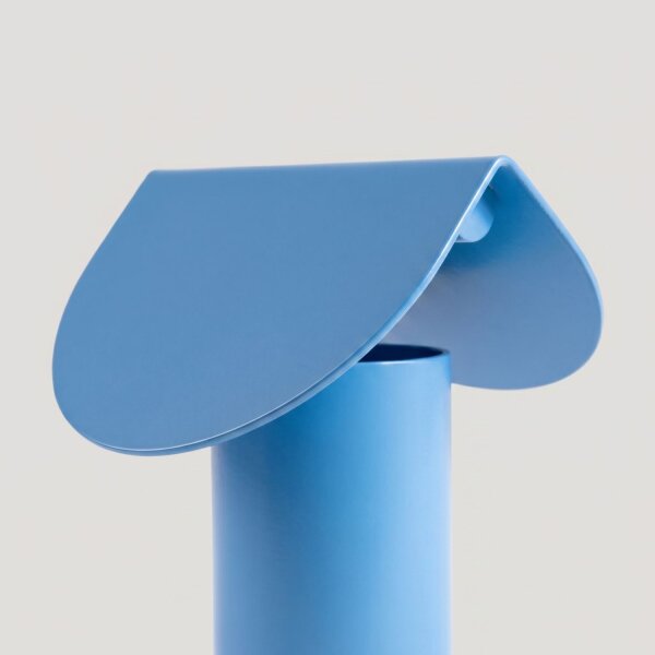 LED Tischleuchte schwenkbar Azurblau Alu 3000K H:15 cm