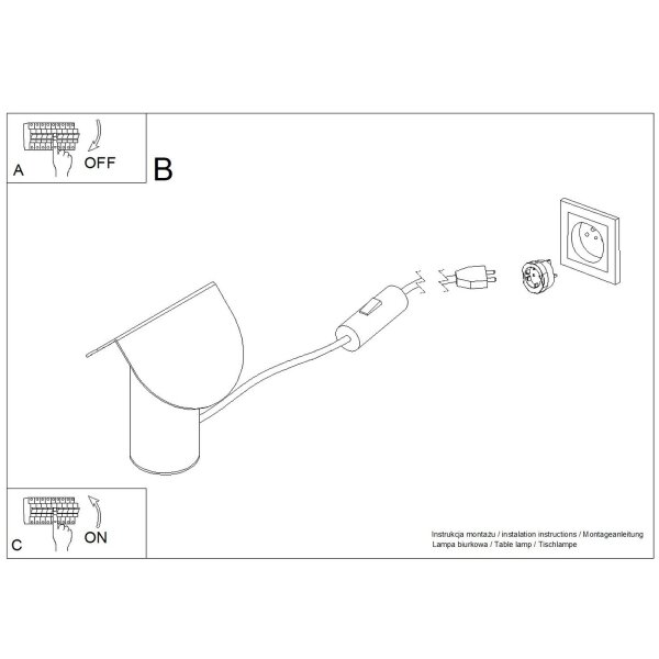 LED Tischleuchte schwenkbar Azurblau Alu 3000K H:15 cm