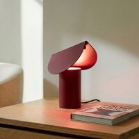 LED Tischleuchte schwenkbar Alu Burgund 3000K H:15 cm
