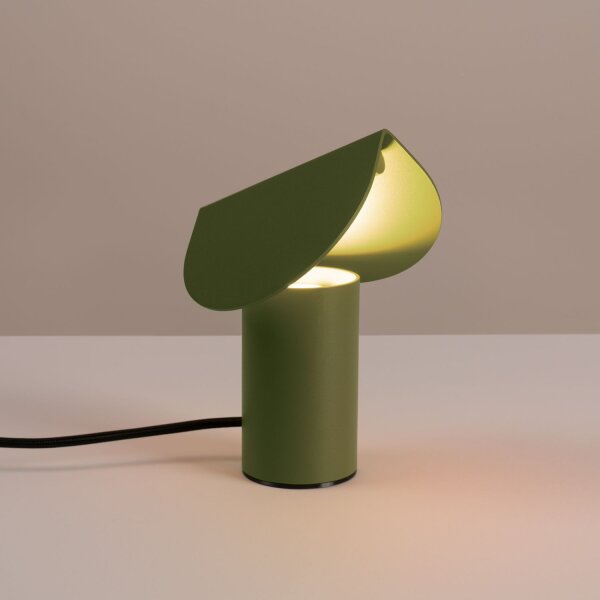 LED Tischleuchte schwenkbar Olivgrün Alu 3000K H:15 cm