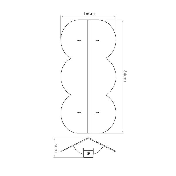 Wandleuchte indirekt Aluminium G9 2-flammig H:33,6 cm