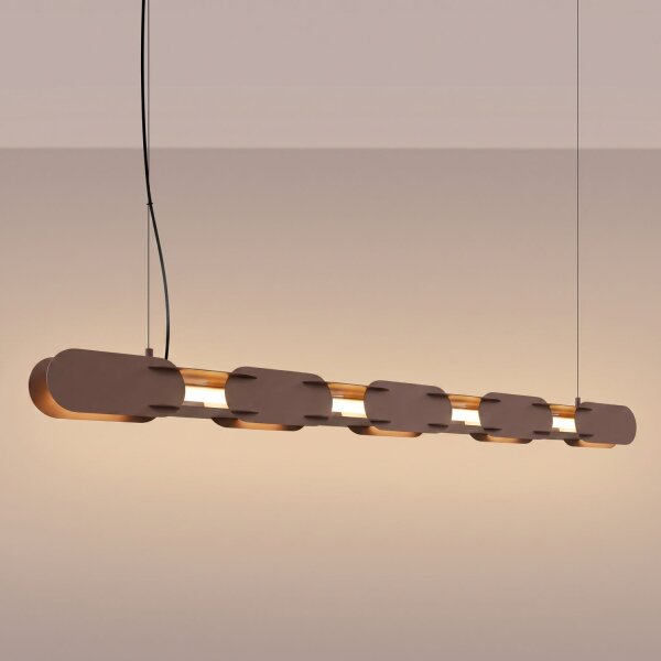 LED Pendelleuchte dimmbar Push-DIM Braun 3000K L:158 cm
