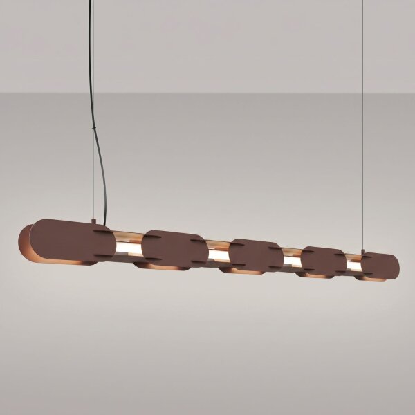 LED Pendelleuchte dimmbar Push-DIM Braun 4000K L:158 cm