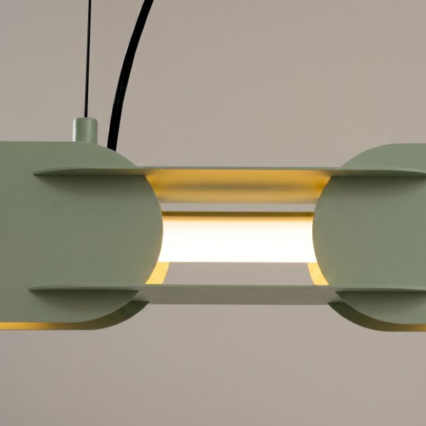 LED Pendelleuchte dimmbar Olivgrün Stahl 3000K L:158 cm