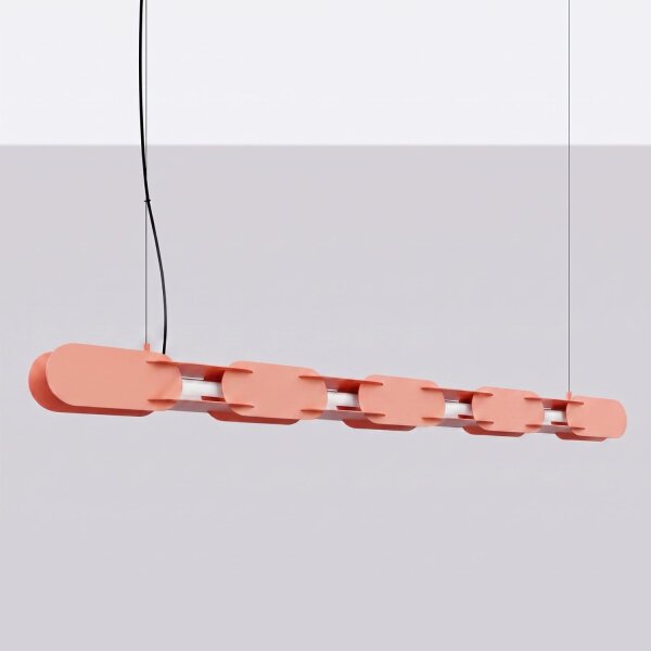 LED Pendelleuchte dimmbar Stahl Pfirsich 4000K L:158 cm