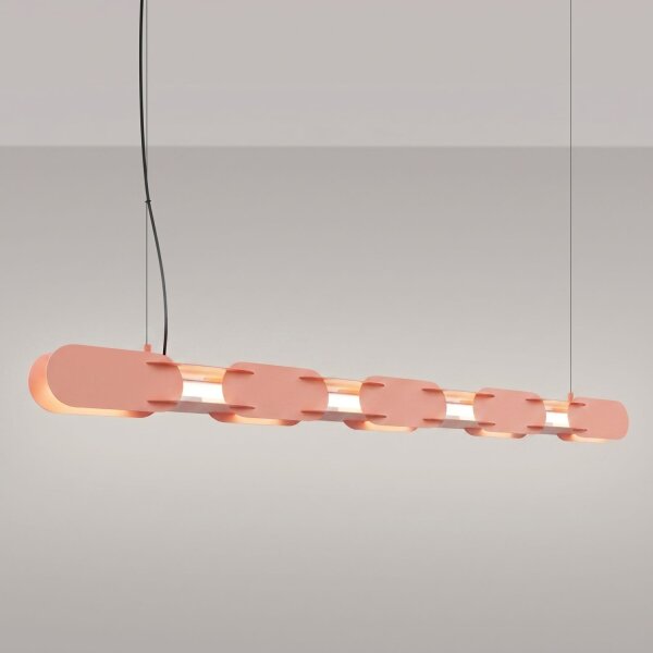 LED Pendelleuchte dimmbar Stahl Pfirsich 4000K L:158 cm