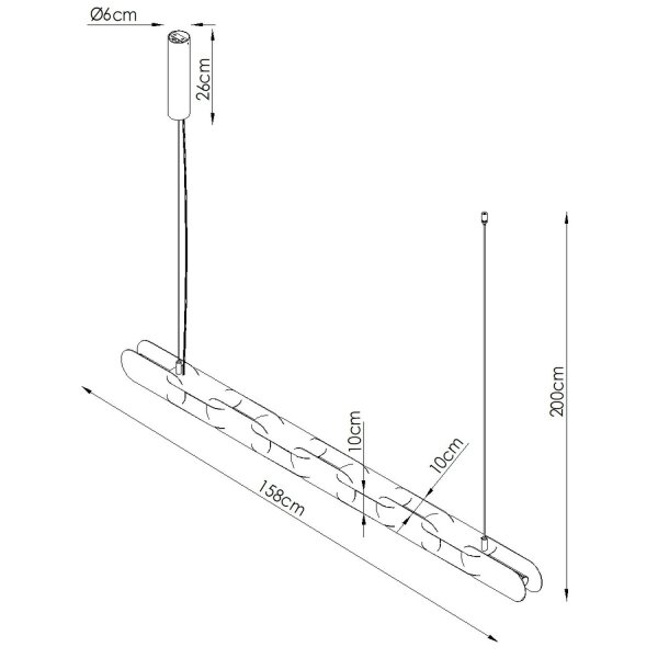 LED Pendelleuchte dimmbar Push-DIM Rot 3000K L:158 cm