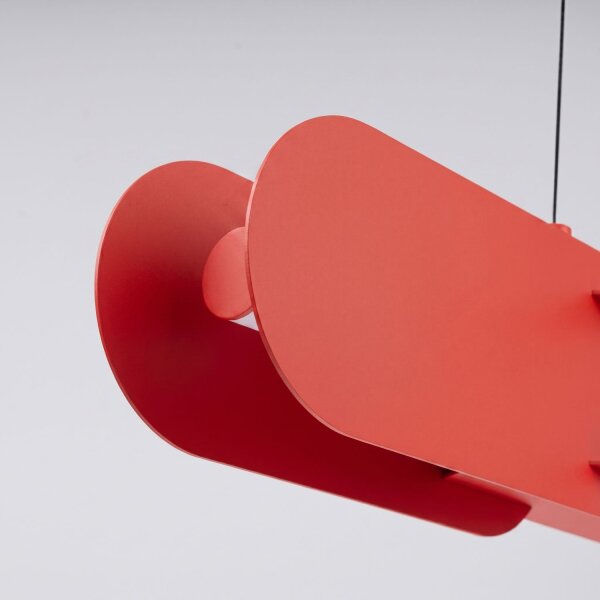 LED Pendelleuchte dimmbar Push-DIM Rot 4000K L:158 cm
