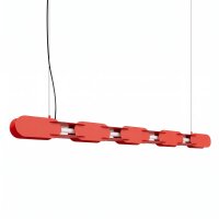 LED Pendelleuchte dimmbar Push-DIM Rot 4000K L:158 cm
