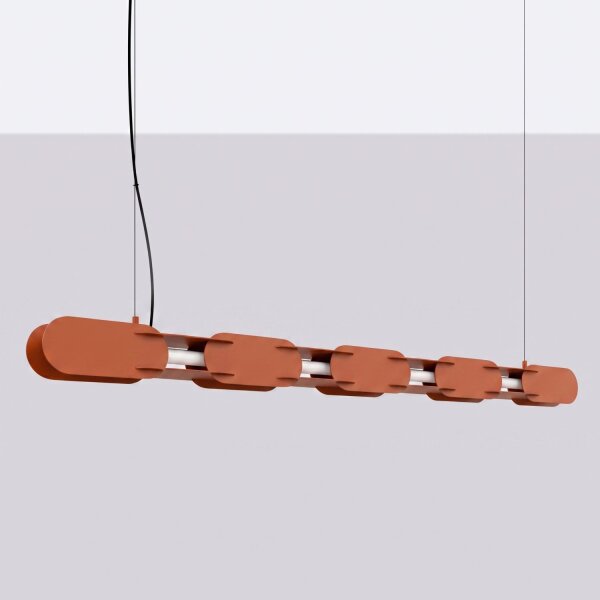 LED Pendelleuchte dimmbar Ockerrot Stahl 3000K L:158 cm