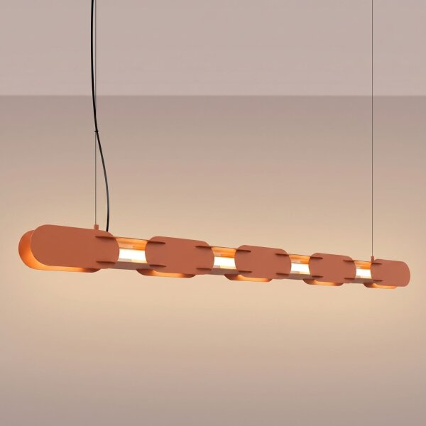 LED Pendelleuchte dimmbar Ockerrot Stahl 3000K L:158 cm