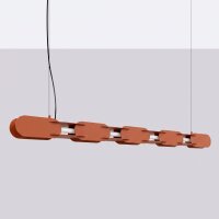 LED Pendelleuchte dimmbar Ockerrot Stahl 3000K L:158 cm