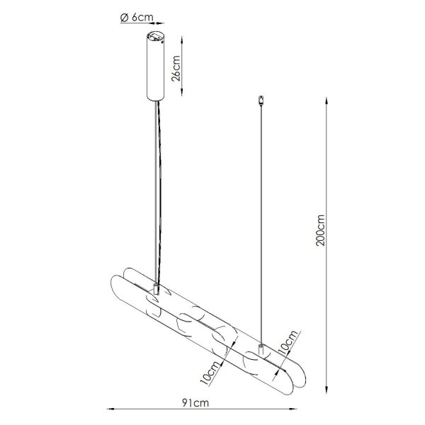 LED Hängelampe dimmbar Push-DIM Gelb 4000K L:158 cm