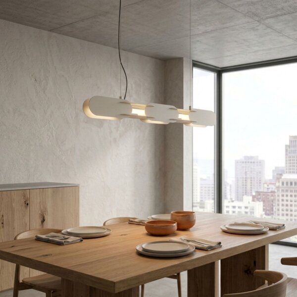 LED Pendelleuchte dimmbar Push-DIM Beige 4000K L:91 cm