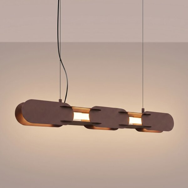 LED Hängelampe dimmbar Push-DIM Braun 3000K L:91 cm