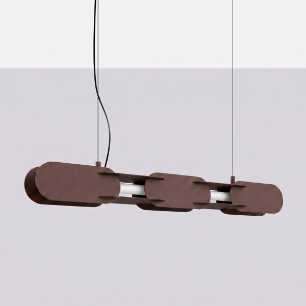 LED Pendelleuchte dimmbar Push-DIM Braun 4000K L:91 cm