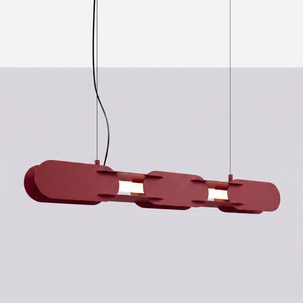 LED Pendelleuchte dimmbar Burgund 3000K L:91 cm Modern