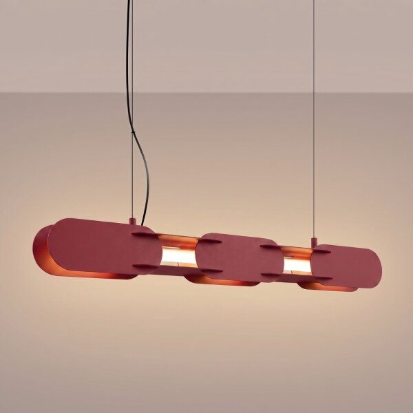 LED Pendelleuchte dimmbar Burgund 3000K L:91 cm Modern