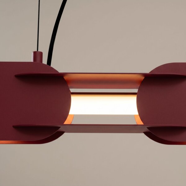 LED Pendelleuchte dimmbar Burgund 3000K L:91 cm Modern