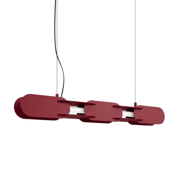 LED Hängelampe dimmbar Burgund Stahl 4000K L:91 cm