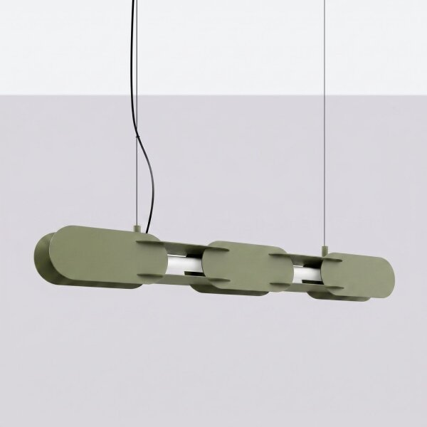LED Pendelleuchte dimmbar Olivgrün 4000K L:91 cm Modern
