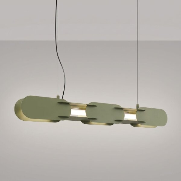 LED Pendelleuchte dimmbar Olivgrün 4000K L:91 cm Modern