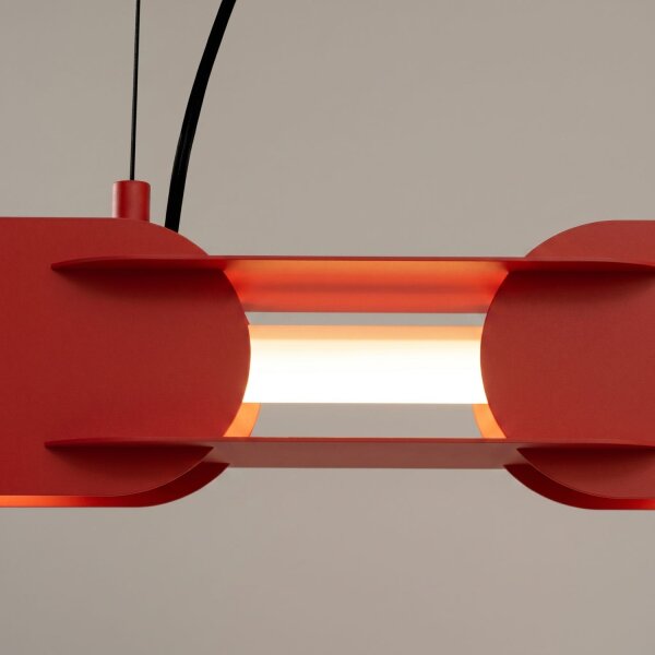 LED Pendelleuchte dimmbar Push-DIM Rot 3000K L:91 cm