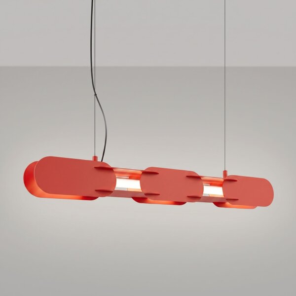LED Hängelampe dimmbar Push-DIM Rot Stahl 4000K L:91 cm