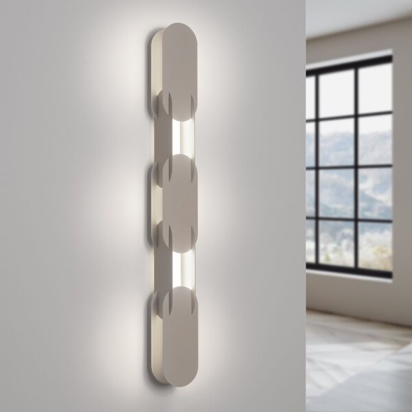 LED Wandleuchte dimmbar Push-DIM Beige 4000K H:91 cm