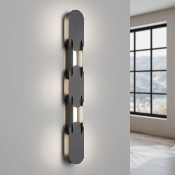 LED Wandlampe dimmbar Push-DIM Schwarz 4000K H:91 cm