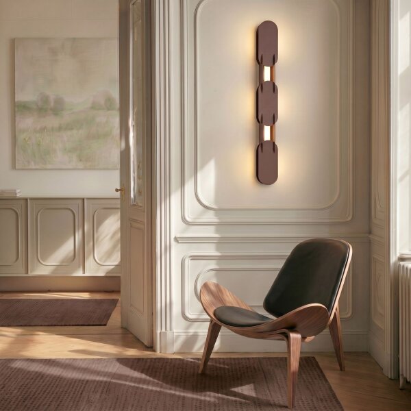 LED Wandlampe dimmbar Push-DIM Braun 3000K H:91 cm