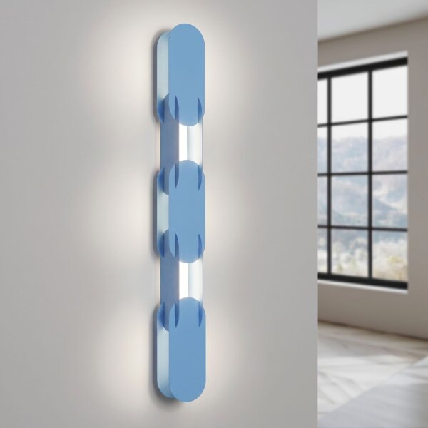 LED Wandleuchte dimmbar Push-DIM Hellblau 4000K H:91 cm