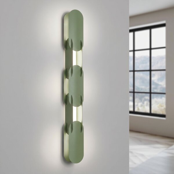 LED Wandleuchte dimmbar Push-DIM Olivgrün 4000K H:91 cm