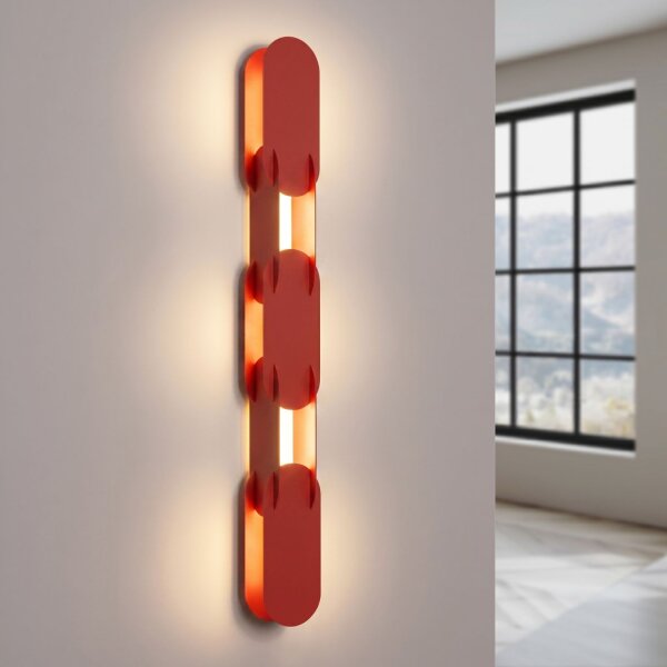 LED Wandlampe dimmbar Push-DIM Rot Modern 4000K H:91 cm