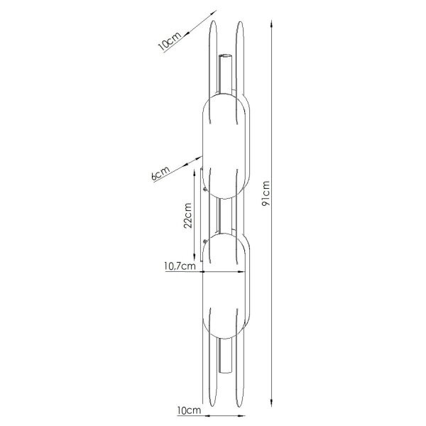 LED Wandleuchte Ultramarin dimmbar Push-DIM 3000K 91 cm