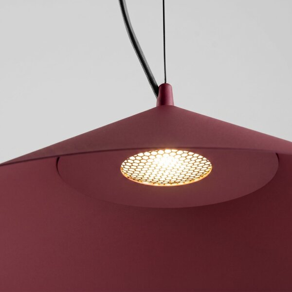 LED Hängelampe TRIAC dimmbar Burgund 3000K Ø50 cm rund