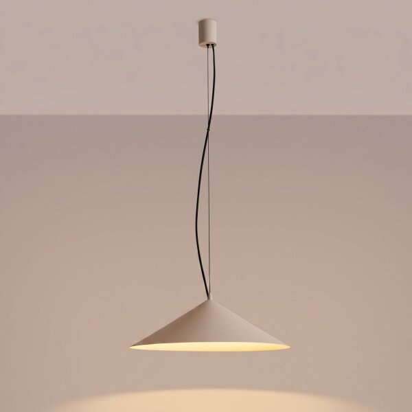 LED Pendelleuchte TRIAC dimmbar Taupe 3000K Ø50 cm rund