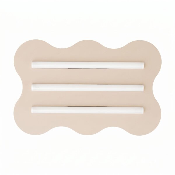 Deckenleuchte Beige S14d 3-flammig L:66 cm dekorativ